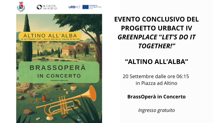 EVENTO CONCLUSIVO URBACT “ALTINO ALL’ALBA” 20 Settembre dalle ore 0615 in Piazza ad Altino